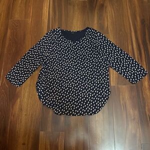 ANN TAYLOR Abstract Circular Print Blouse Size Small